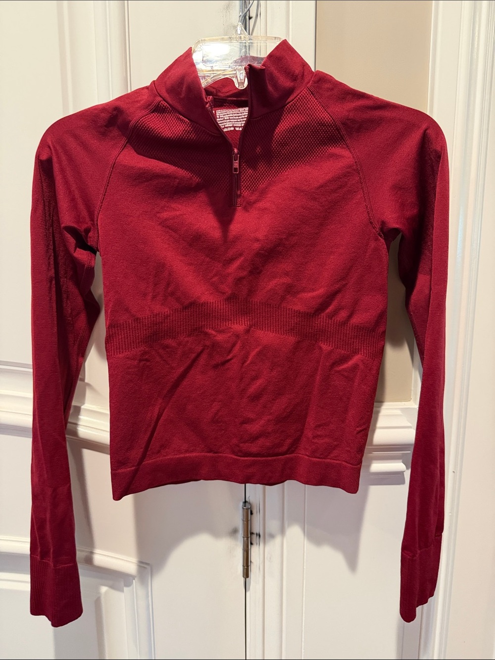 PINK Victoria's Secret Burgundy Half-Zip Long Sleeve Top